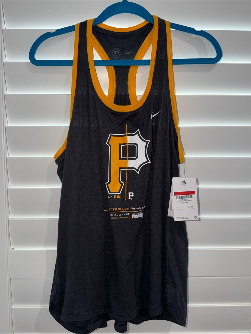 NWT Nike Black and Gold Pittsburgh Pirates Racerback Tank-L